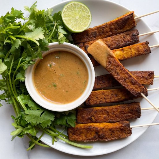 Tofu Satay with Peanut Sauce