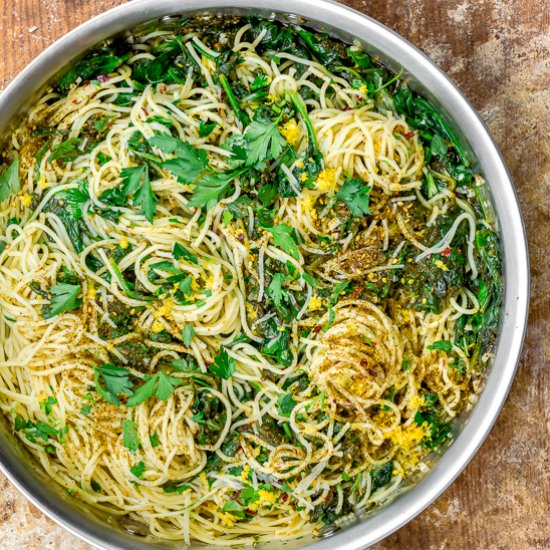 Za’atar Garlic Spinach Pasta