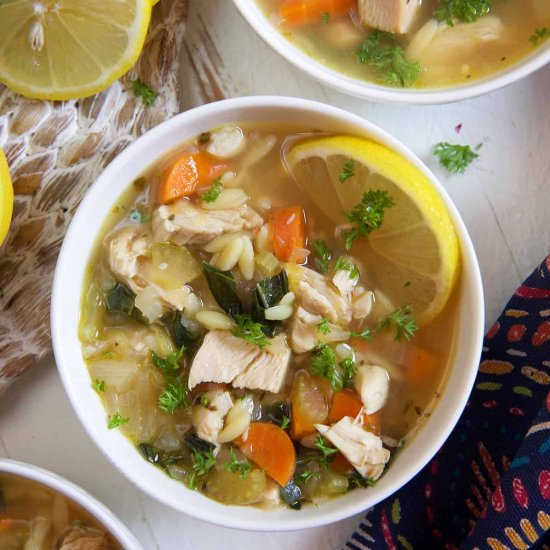 Lemon Chicken Orzo Soup