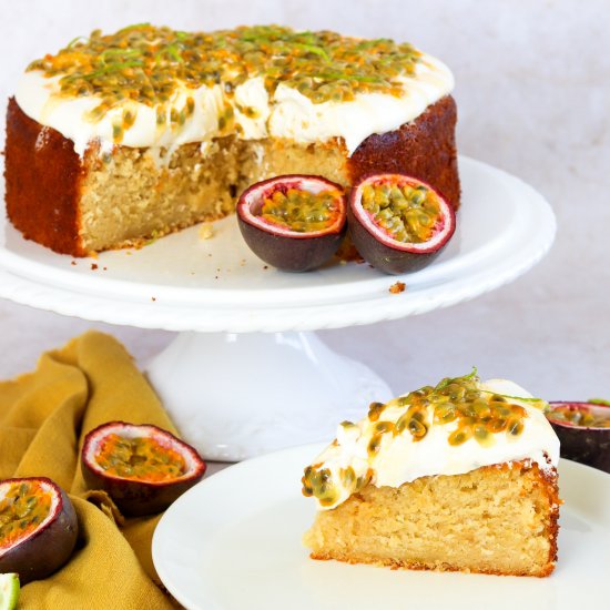 Passion Fruit Cake with Fresh Cream