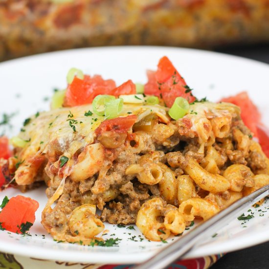 Taco Macaroni and Beef Bake