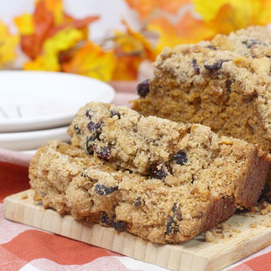 Pumpkin Cranberry Walnut Bread