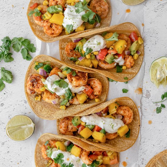 Shrimp Tacos with Mango Salsa