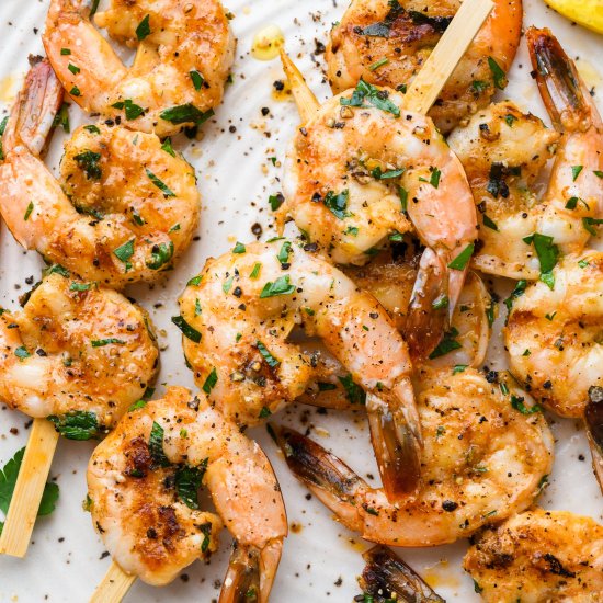 Garlicky Grilled Shrimp Skewers