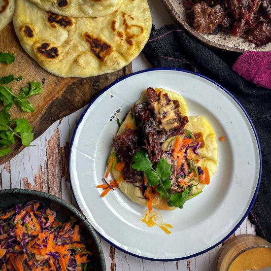 Smoked Beef Cheeks Pitas