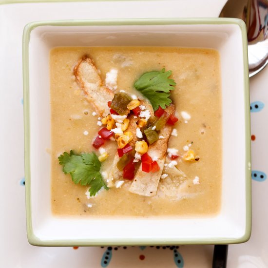 Creamy Potato Hatch Chile Soup