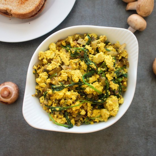 Mushroom & Spinach Tofu Scramble