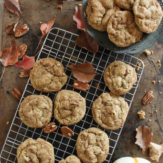 Chewy Pumpkin Snickerdoodle Cookies