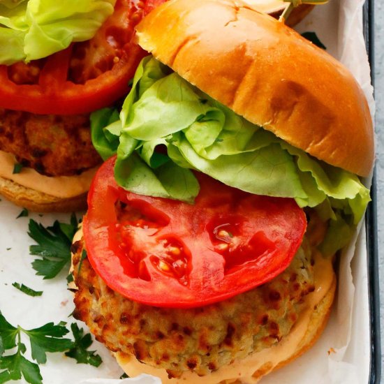 Air Fryer Chicken Burger