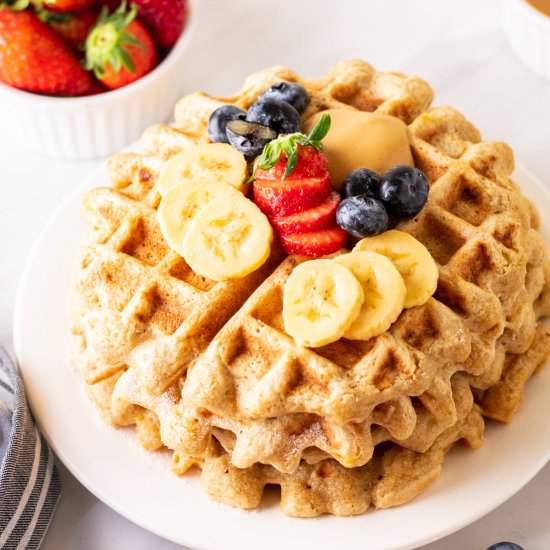 Banana Oatmeal Waffles