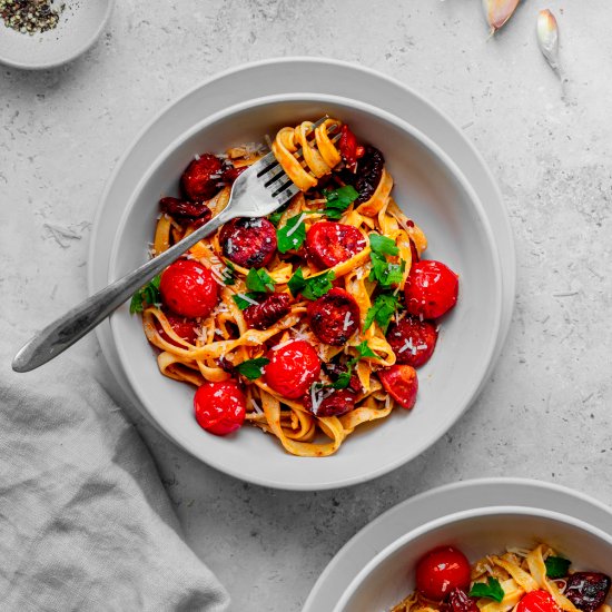 Pasta with chorizo & Garlic