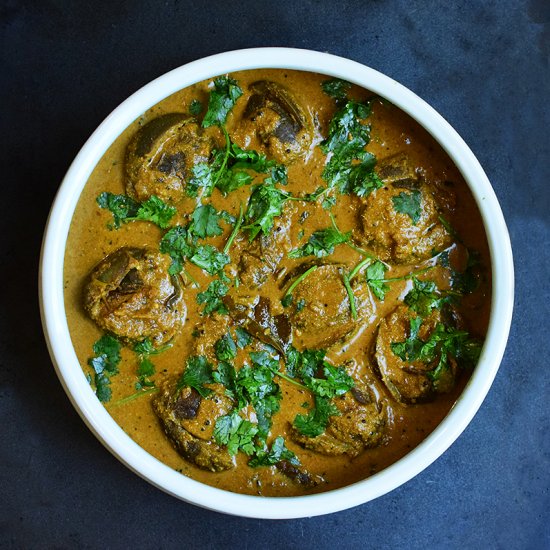 Bharli Vangi/Stuffed Eggplant