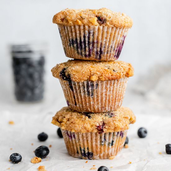 Bakery Style Blueberry Muffins