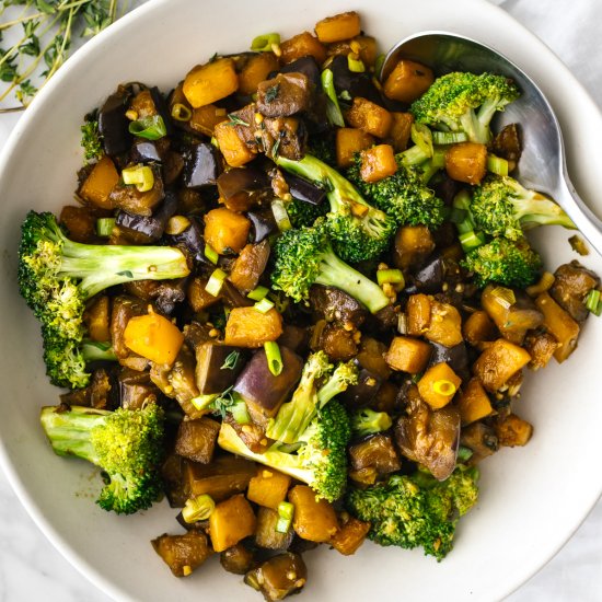 Butternut Squash Eggplant Stir Fry