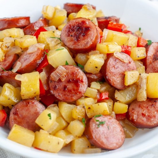 Kielbasa and potatoes