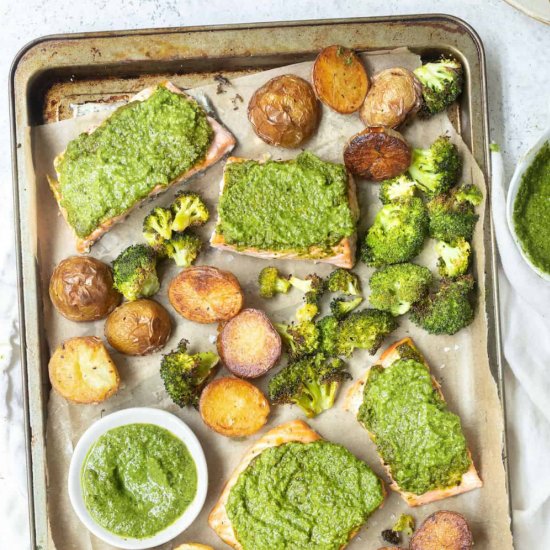 Sheet Pan Pesto Salmon