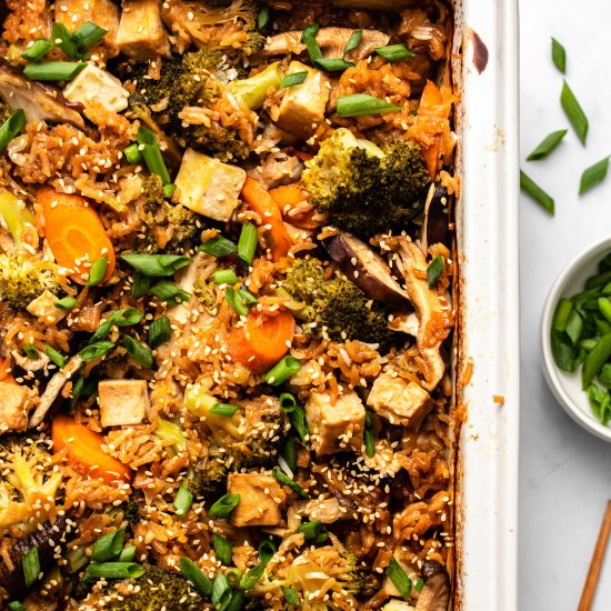 Dump & Bake Tofu Teriyaki Casserole