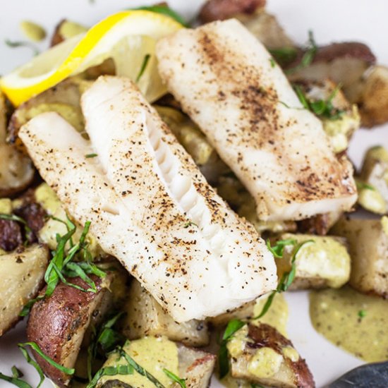 Sheet Pan Pesto Cod and Potatoes