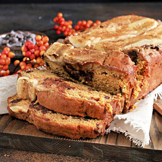 Chocolate Chip Pumpkin Banana Bread