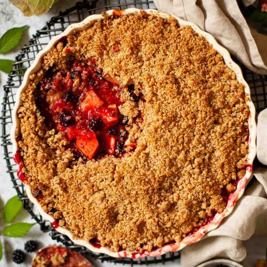 Apple and Blackberry Crumble