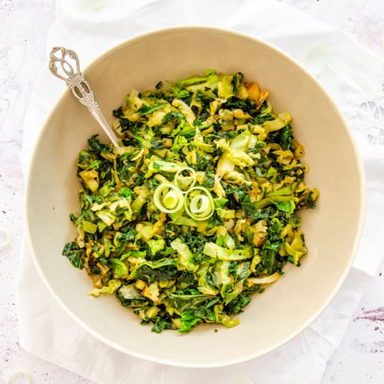 Healthy Vegan Stir Fried Greens