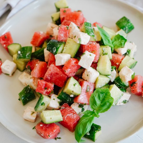 Watermelon + Cucumber Salad