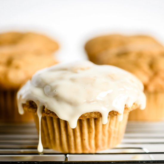 Maple Glazed Pumpkin Muffins