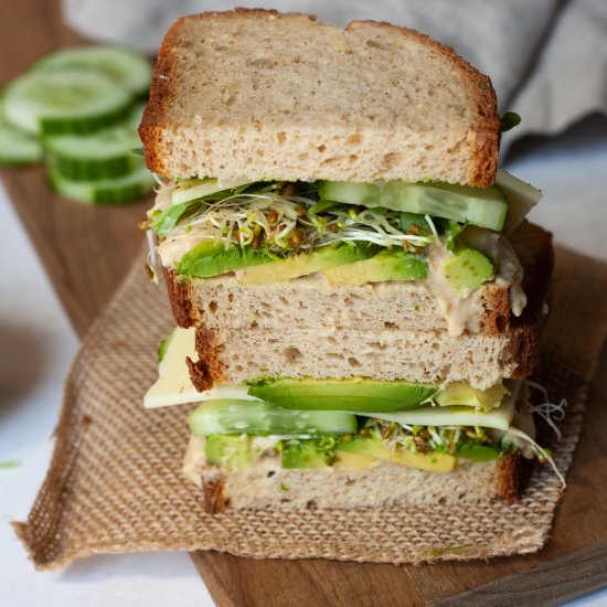 The Ultimate Green Veggie Sandwich