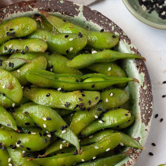 Sesame and Garlic Edamame