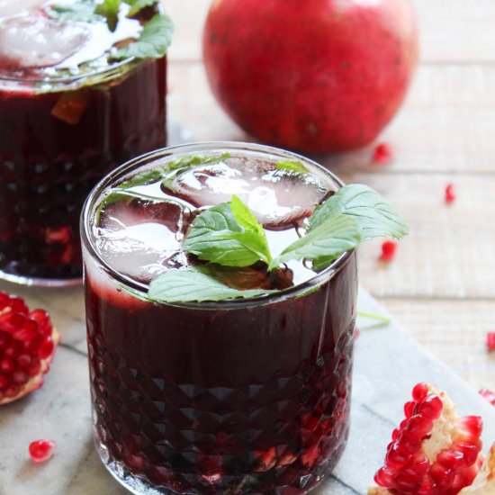 Pomegranate Cherry Mojitos