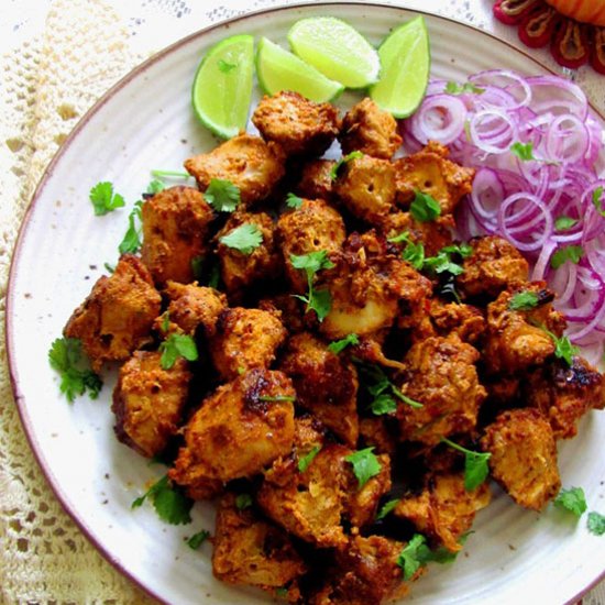 Chicken Boti With Chilled Lassi