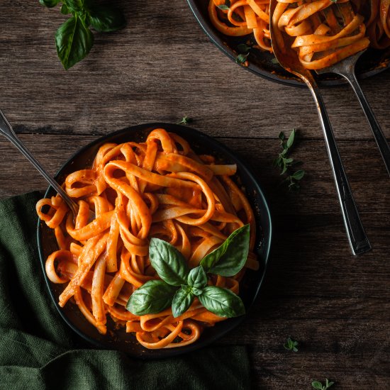 Roasted Red Pepper Fettuccine