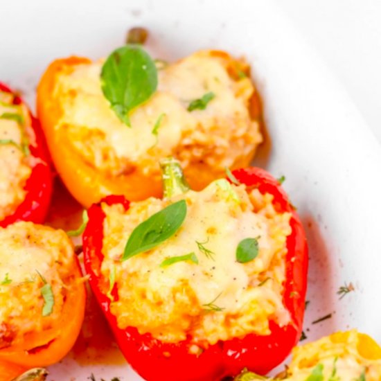 cheesy risotto stuffed peppers