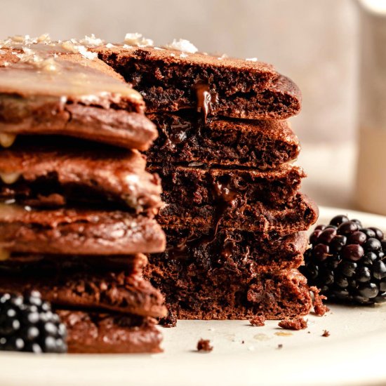 Chocolate Tahini Pancakes