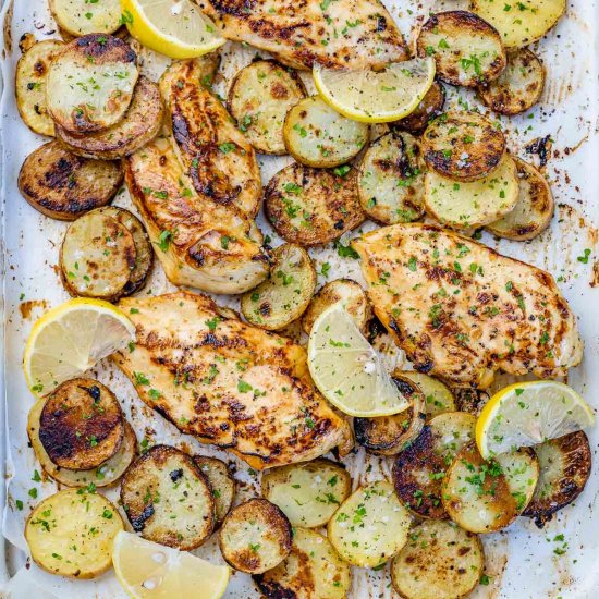 BAKED HONEY LEMON CHICKEN AND POTAT