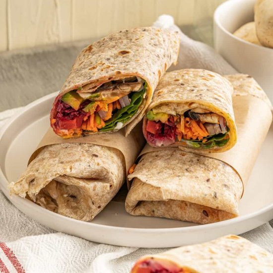 Vegan Wrap made with raw vegetables