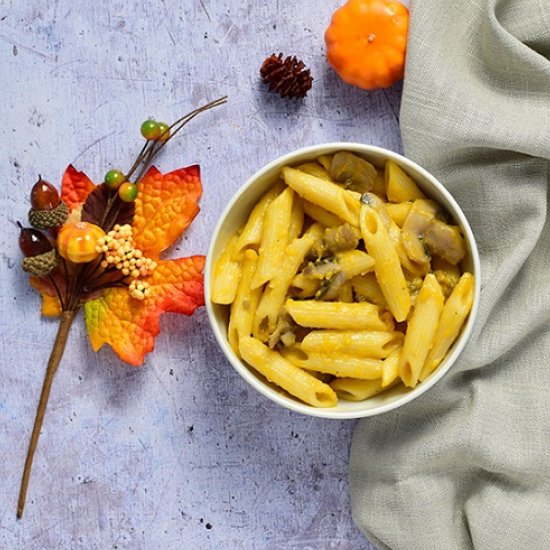 Creamy Pumpkin And Mushroom Pasta