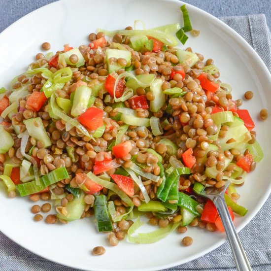 Warm Lentil Salad With Leeks