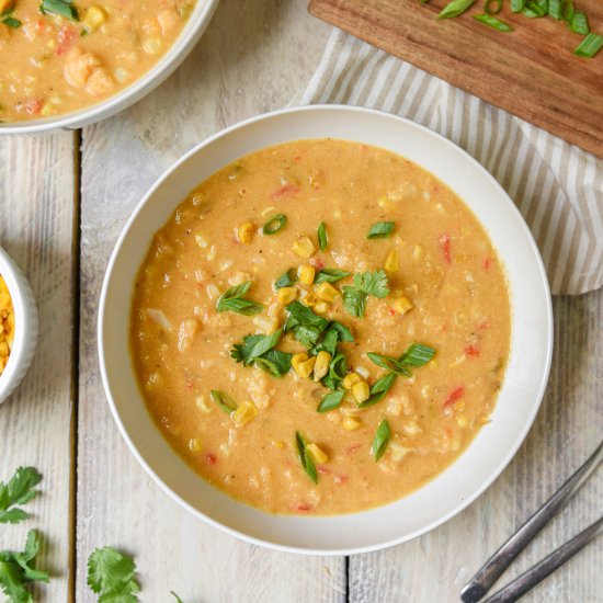 Vegan Cauliflower Corn Chowder