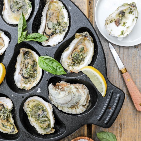 Grilled Oysters with Garlic Butter