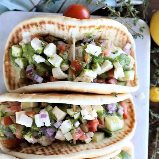 Greek Chicken Fajita Pita