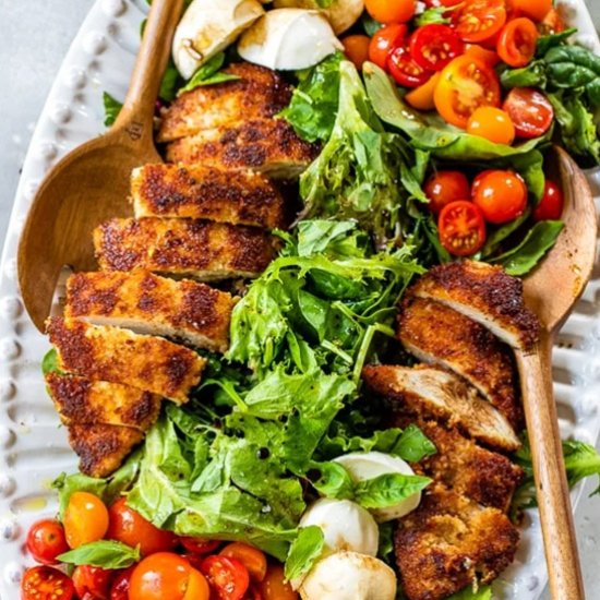 Chicken Cutlet Caprese Salad