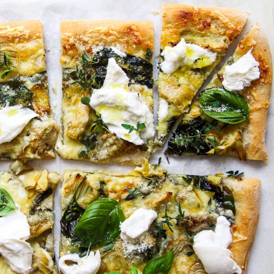 Easy Spinach Artichoke Pizza