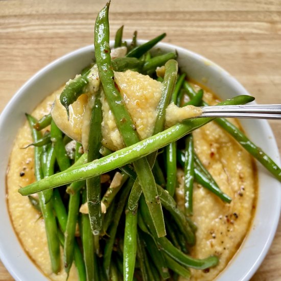 Miso Polenta with Sautéed Greens