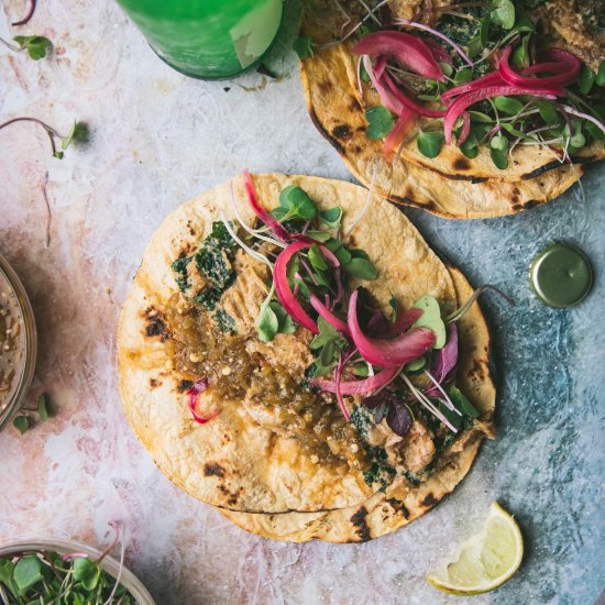 Creamy Kale Potato Tacos