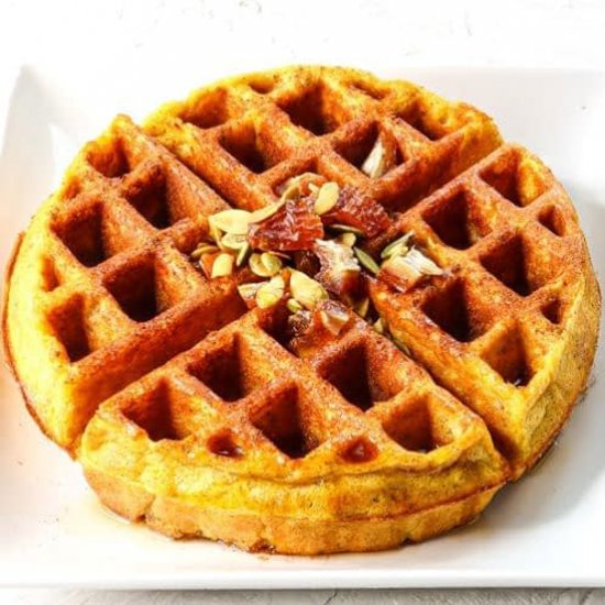 Pumpkin Spice Protein Waffles