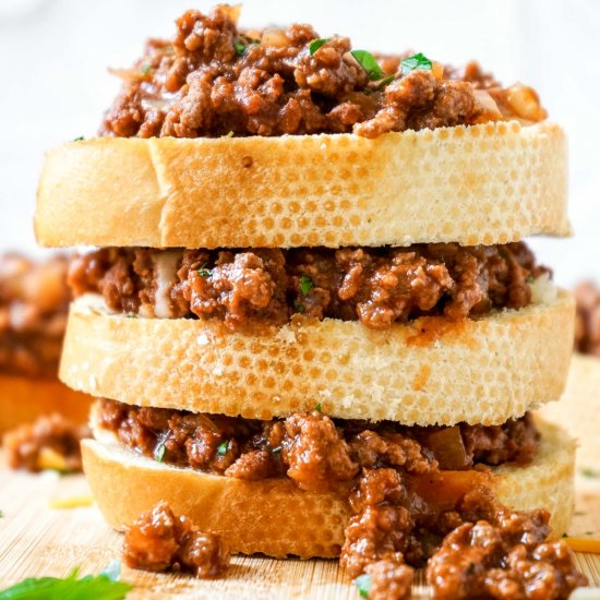 Homemade Sloppy Joes on Texas Toast