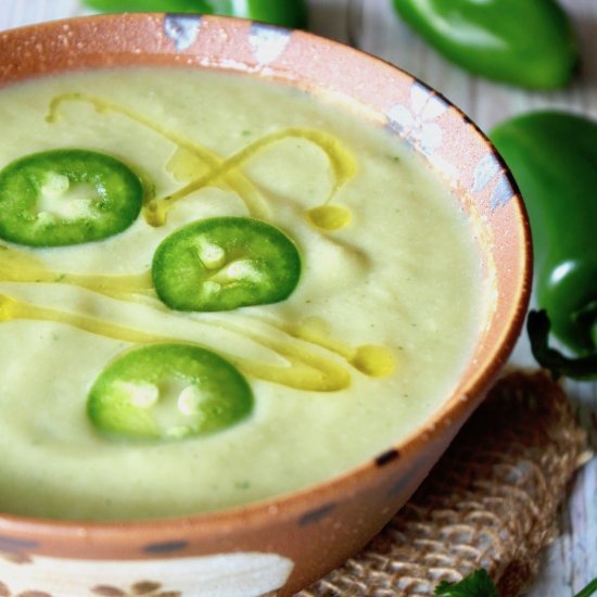 Cream of Jalapeño Cauliflower Soup