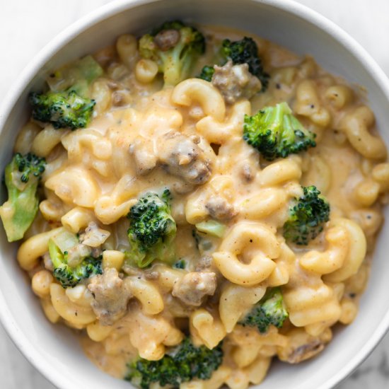 Broccoli and Chorizo Mac and Cheese