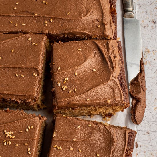 Spiced honey pear cake